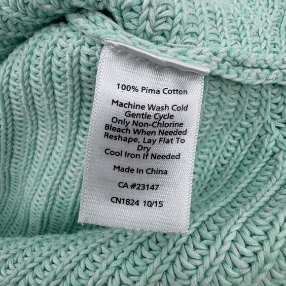 Talbots Sweater Women 1X Petite Green Chunky Knit Long Sleeve Pullover Ribbed - Picture 8 of 11